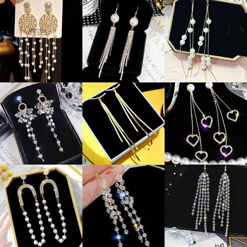 2026 New Trendy High-End Tassel Earrings for Women, Long Style, Elegant Korean Internet Celebrity Hot-Selling Exaggerated Earrings Wholesale