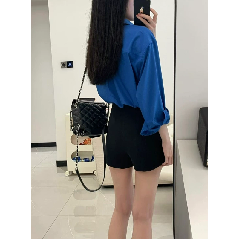 2025 новый дизайн чувство Кляйн синяя рубашка чувство дизайна нишевые французские рубашки