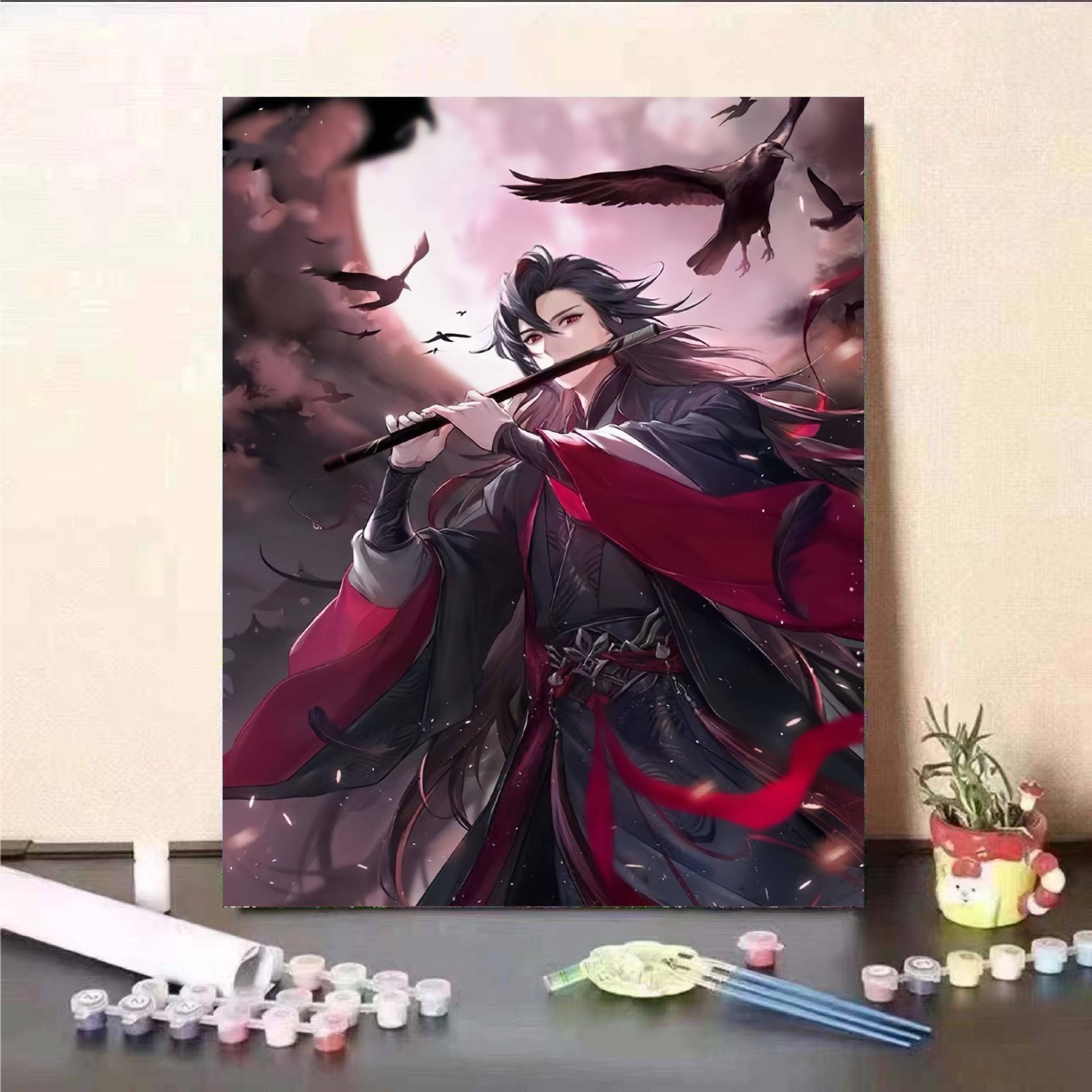 Personaje de yuanes animado bidimensional DIY pintura al óleo digital descomprimida a mano nicho pintura de relleno de color