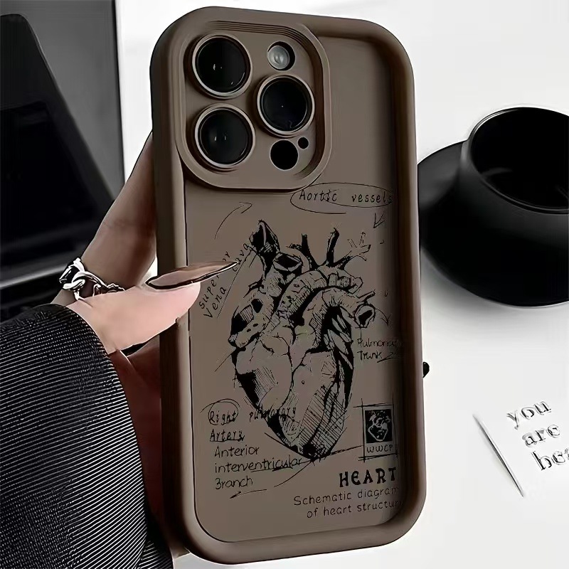 Funda para teléfono móvil iphone16promax para corazón Apple 15 anti-caída 14 estilo europeo y americano 13 personalidad 12 nuevo 11