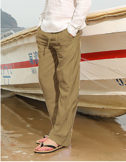 2024 meeste linased vabaaja mitme taskuga püksid_voghion.com