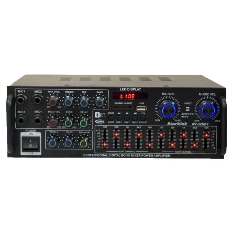 佛山星歌AV-326BT家用车载蓝牙功放12v220v两用EQ均衡功放机|undefined