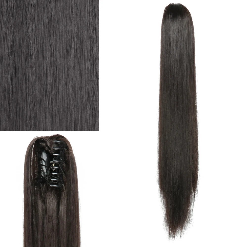 Haarverlängerungen Clip-On Pferdeschwanzperücken für Frauen Langes Haar Simulationshaar Langes glattes Haar Internet-Promi-Pferdeschwanz-Clip-On-Perücken_voghion.com