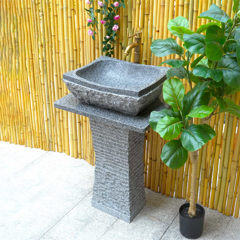Stone Washbasin Courtyard Sink Countertop Marble Sink Pedestal Balcony Home Stone Carving Outdoor Courtyard
