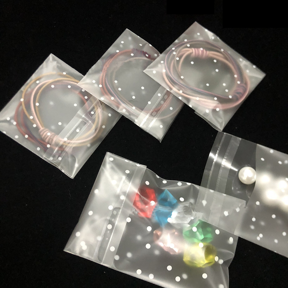 Basic, Simple Style Style 100 PCS/Package Plastic Basic Simple Style Daily Round Dots Cherry Blossom Jewelry Packaging Bags