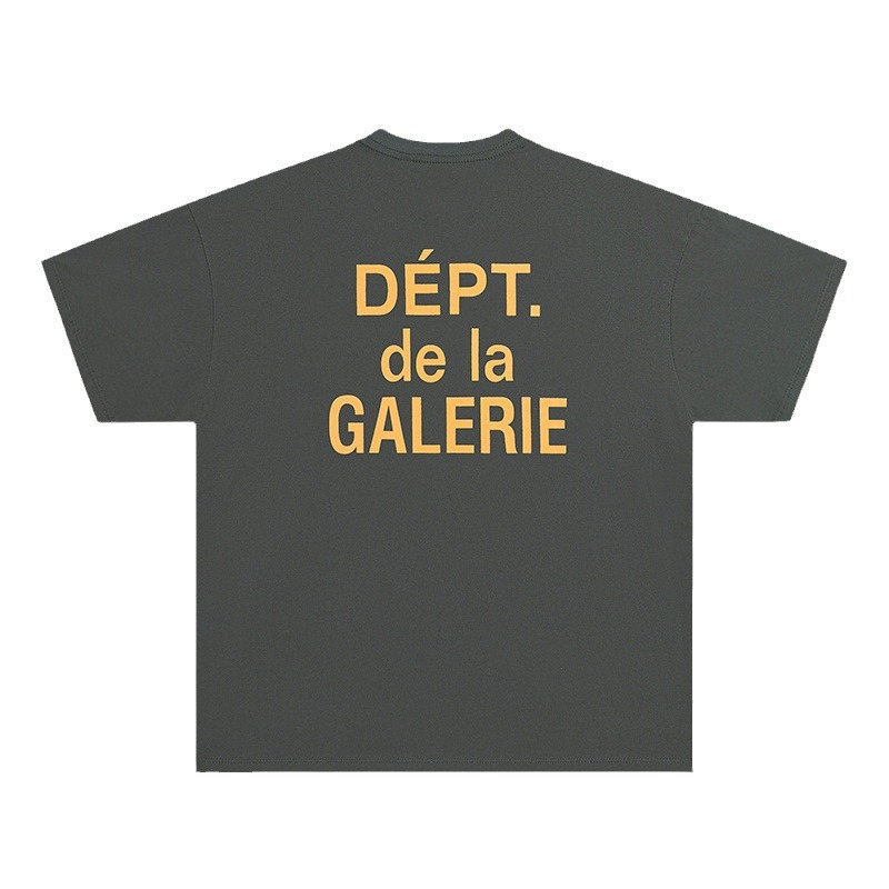 Galería de la marca de moda logotipo de letra simple estampado todo-fósforo hombres y mujeres camiseta suelta de manga corta ropa de pareja de algodón