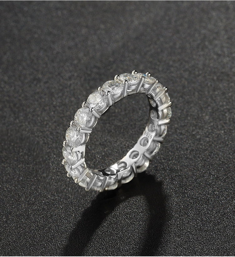 4g Weight Moissanite Inlay Material Rings Classification 1 Piece Quantity Holiday, Daily Occasion 925 Sterling Silver Material Round Pattern All Seasons Season Women's Gender Inlay Design Vacation, Simple Style Style 925 Sterling Silver Moissanite Round Rings Moissanite Rings 9