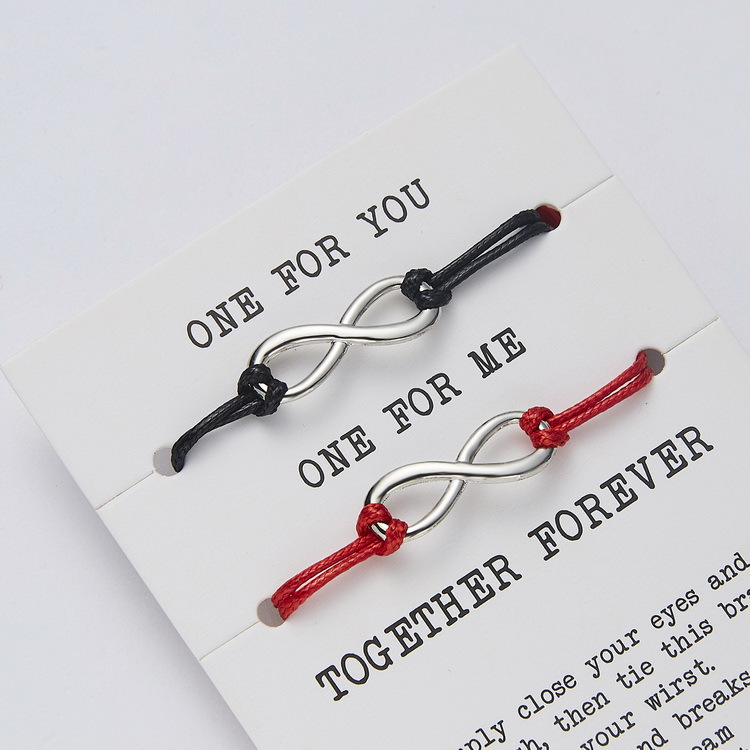 Alloy, rope Material Simple Style Classic Style Infinity Alloy Rope Valentine's Day Unisex Drawstring Bracelets
