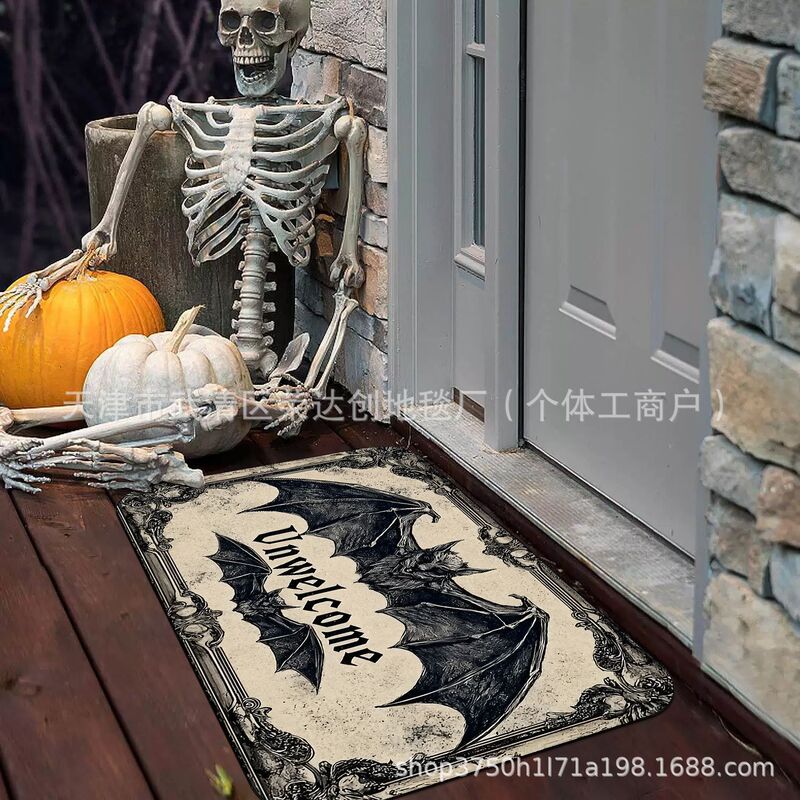 Amazon Temu ハロウィンゴーストフロアマット、汚れにくい玄関ドアマット、バスルーム吸収性フットマット、リビングルーム装飾フロアマット|undefined