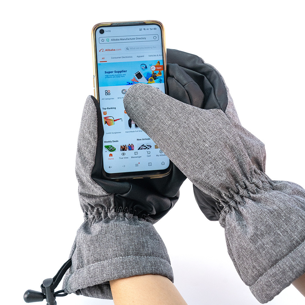 闷子滑雪手套防风防寒防水加厚保暖棉并指焖指男女内五指滑雪手套