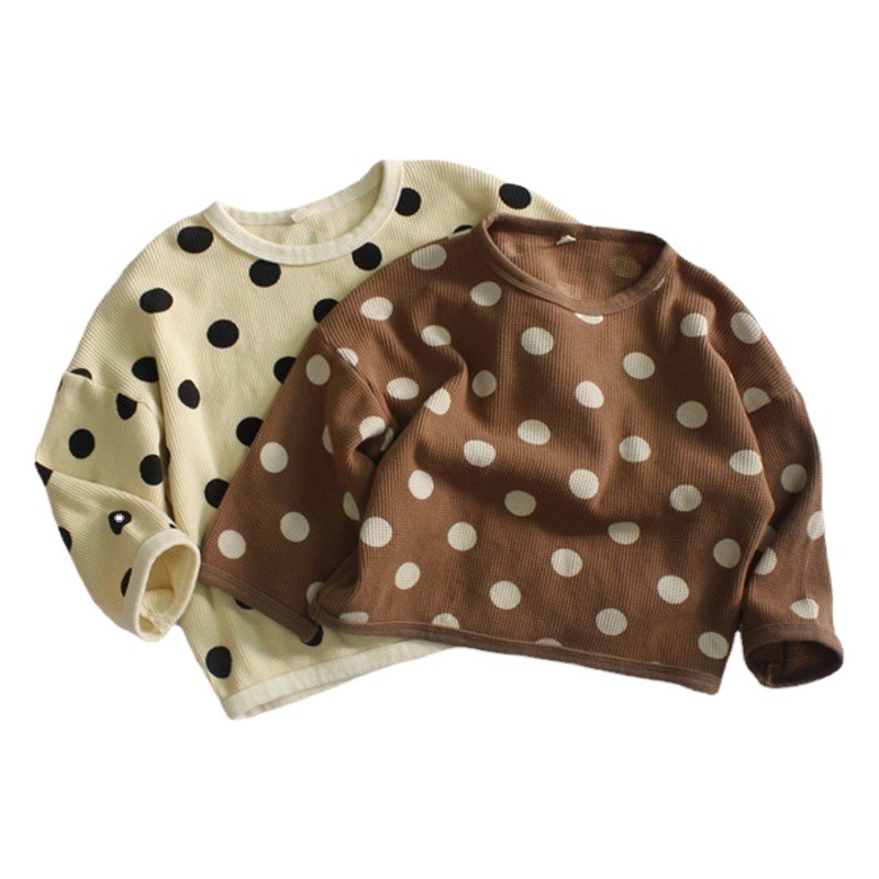 2025 primavera camiseta para niños, jersey para niñas, cuello redondo, manga larga, tops para niños sueltos coreanos, cabello