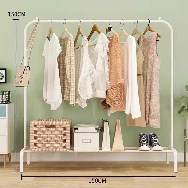 Percha de secado de ropa para piso de dormitorio doméstico balcón colgante de aire plegable dormitorio de estudiantes simple almacenamiento de ropa barra fría