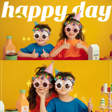 儿童眼镜生日派对拍照搞怪卡通可爱男孩女孩墨镜眼镜活动表演道具