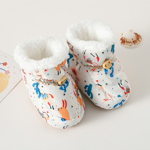 Baby's Shoes Warm in Autumn and Winter Thickened Soft-soled Baby's Non-slip Fleece Cotton Shoes