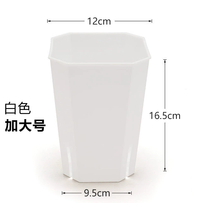 Diamond octagonal square pot transparent black and white flower pot to observe plant growth new material succulent jade dew twelve rolls flower pot