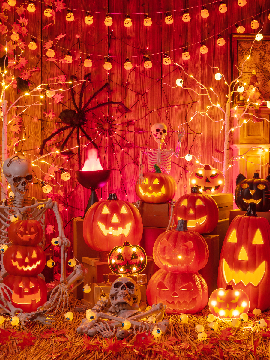 Decoración de bar de luces de calabaza de Halloween brillante decoración en línea accesorios accesorios al aire libre decoración decoración