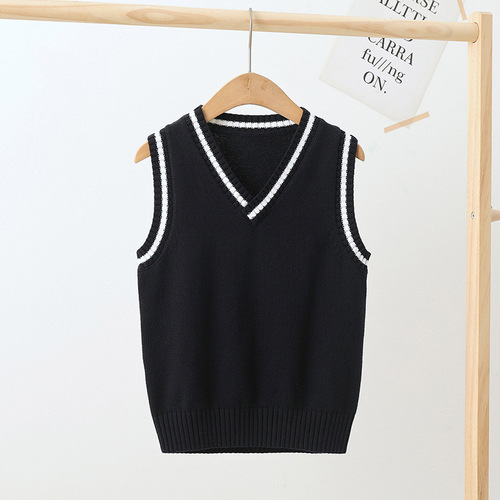 Children's knitted vest spring and autumn kindergarten primary and secondary school uniforms boys and girls pullover college style sweater vest