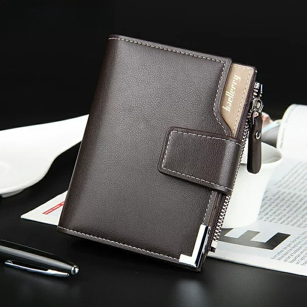 New Cross-Border Men's Short Casual Leather Men's Wallet Boys Multi-Functional Zipper Wallet Coin Purse Wholesale