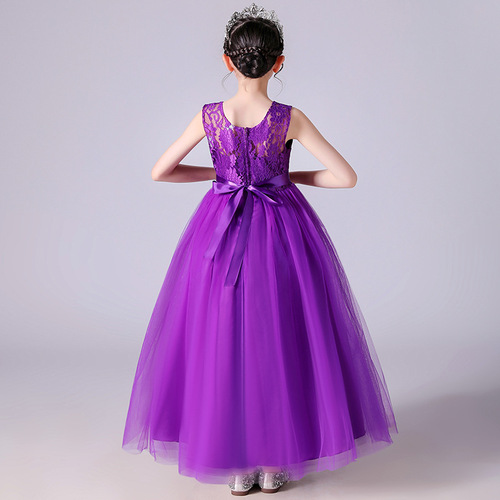 CARISA Girls' Formal Dress, Sleeveless Mesh Performance & Hostess Princess Gown—Cross-Border Dropshipping, One-Item Delivery