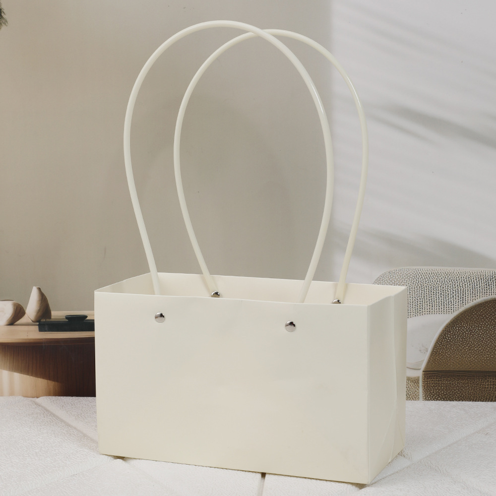 Día de la Madre Macaron Bolsa de arreglos florales portátil Embalaje de flores al por mayor Bolsa de embalaje de ramo impermeable Caja de flores florales Canasta
