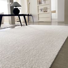 原色羊毛地毯客厅纯色现代简约茶几毯高级轻奢卧室菠萝圈床边毯