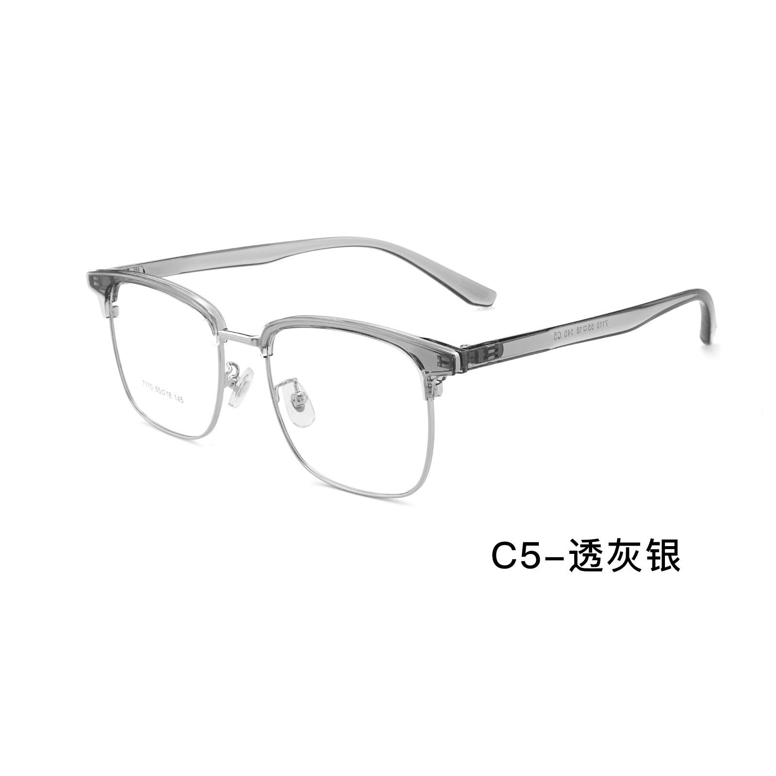 Montura de cejas de aleación de ocio de negocios minimalista, montura de gafas, pierna TR flexible, sin sujetar la cara, se puede combinar con grado Danyang