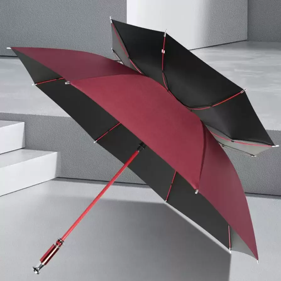 8骨双层直杆商务伞超大号高尔夫伞印刷logo广告伞批发定制雨伞厂