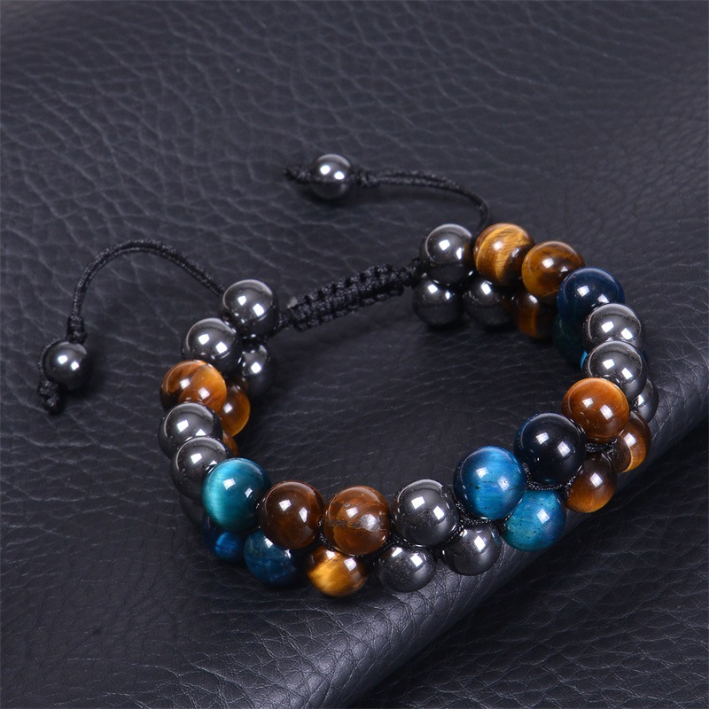Retro Gradient Color natural stone Knitting Bracelets 1 Piece