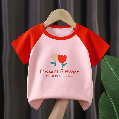 Children's t-shirt pure cotton summer new boys' clothes baby cartoon girls short-sleeved Korean tops children's clothing wholesale