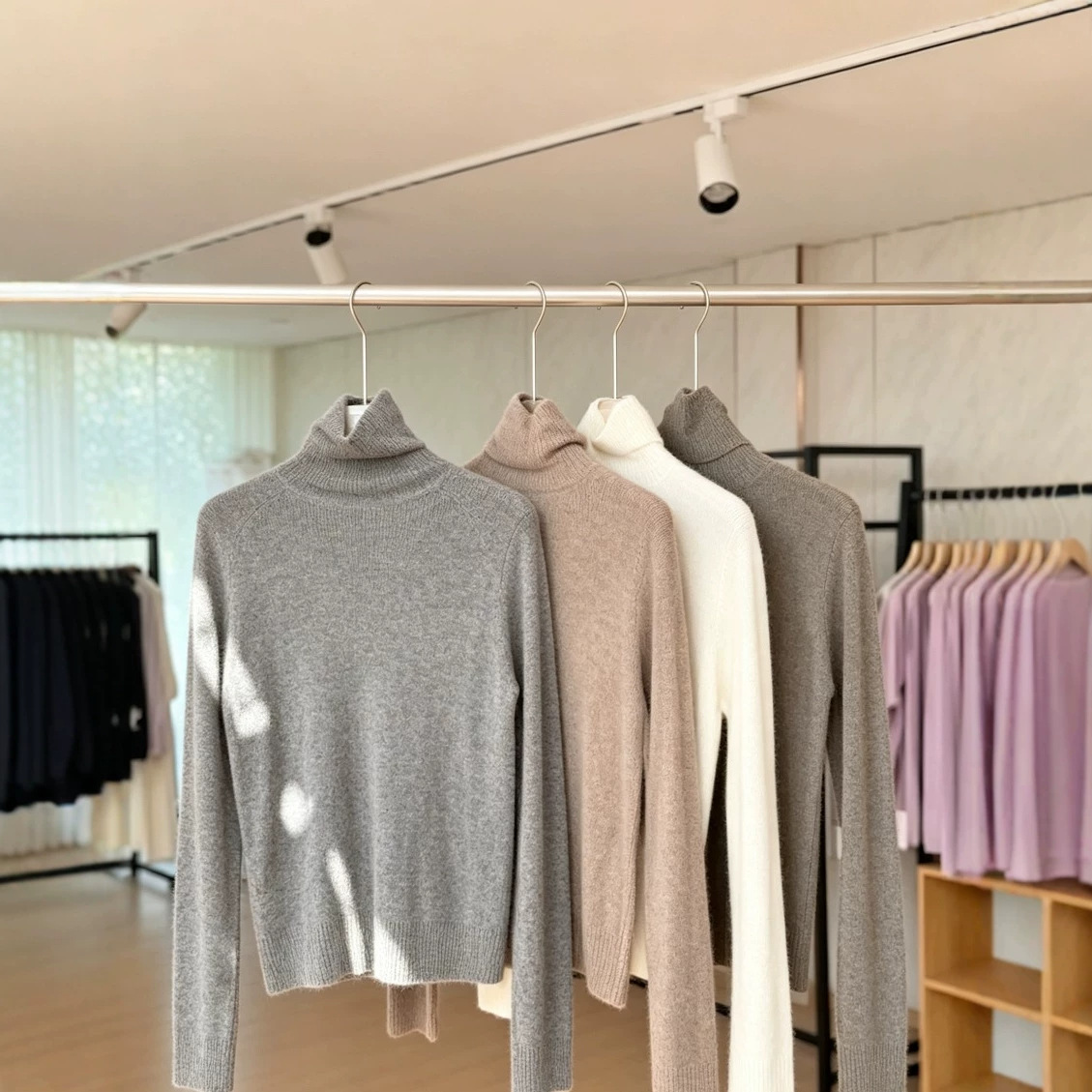 现货高领针织打底衫女秋冬季韩系高级感毛衣内搭修身显瘦气质上衣