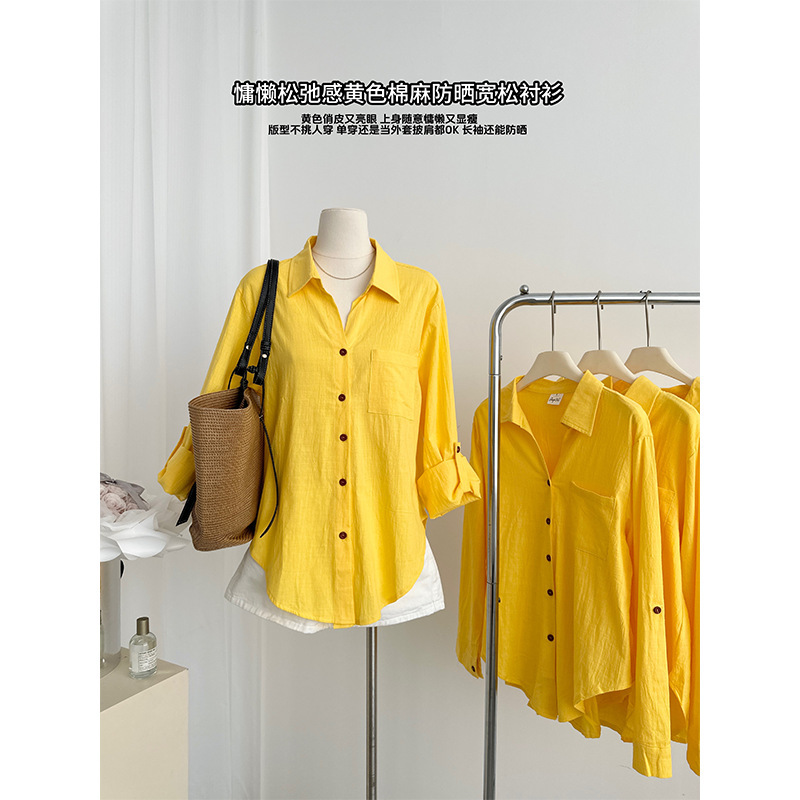 Relaxing Vitality High-Quality Cotton and Linen 100% Classic Long-Sleeved Lapel Shirt