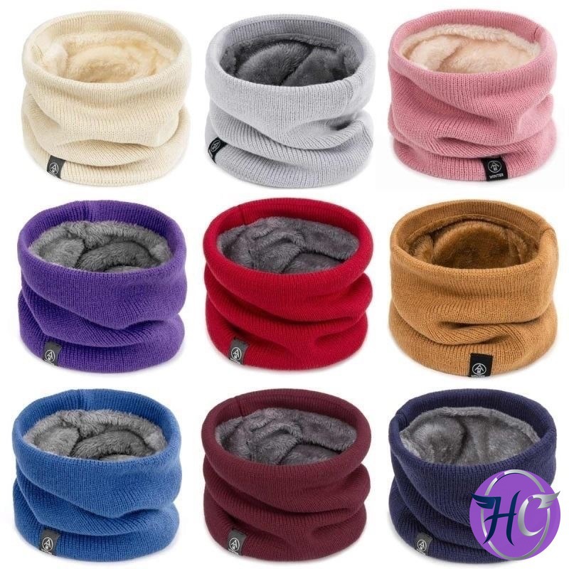 Winter Riding Scarf Neck Collar Wool Pullover Knitted Cervical Scarf fleece-lined for Men and Women with Warm Neck Collar