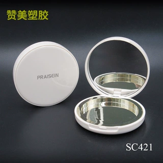 新款塑料粉饼盒 圆形贴镜化妆品高光腮红盒彩妆包材厂家