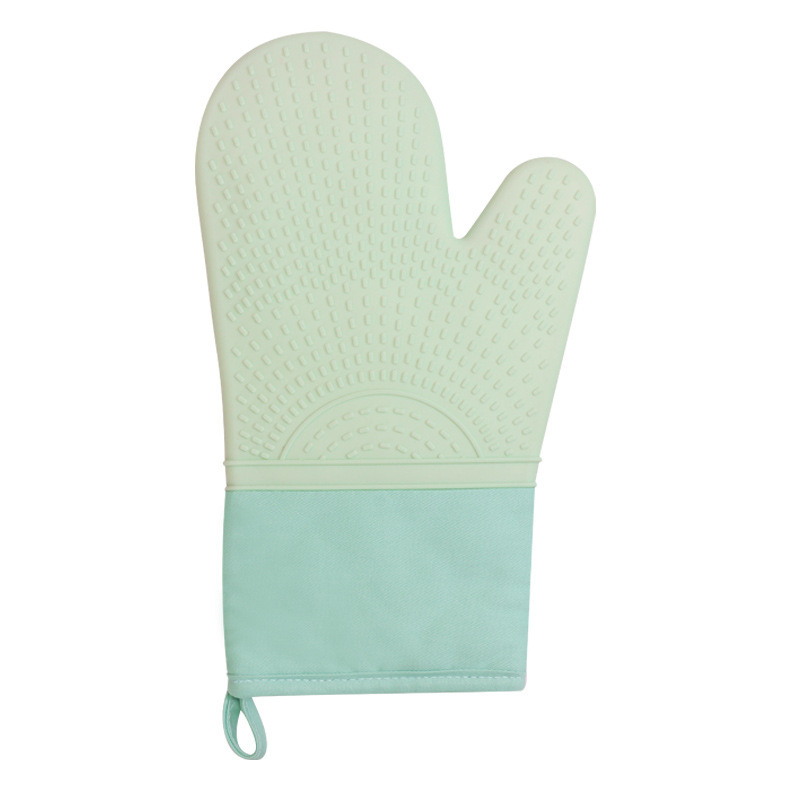 Guantes de Cinco Dedos Aislantes de Algodón y Silicona para Cocina y Horno