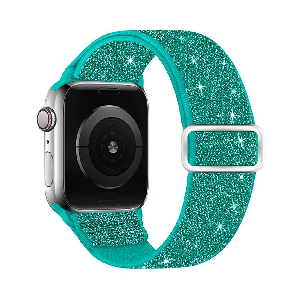 Nuevo adecuado para Apple reloj Correa elástico ajustable hebilla brillo iwatch Correa Apple correa de nylon