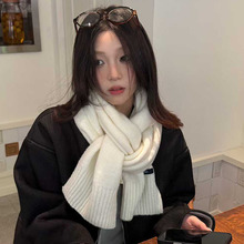 围巾女2025新款冬季高级感羊绒羊毛纯色针织格子加厚保暖情侣围脖