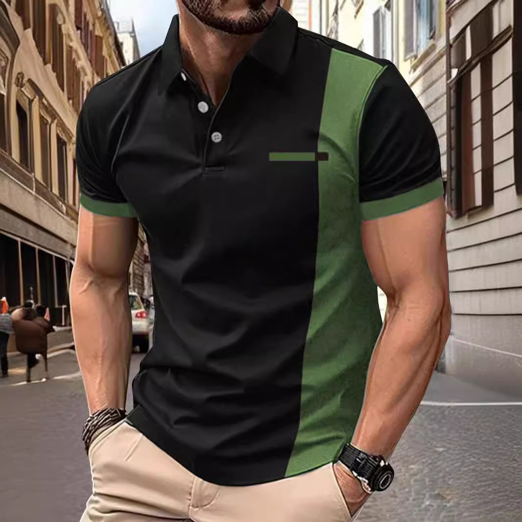 2024 europeo y americano ins transfronterizo Amazon hombres de verano a rayas impreso de manga corta POLO hombres deportes camisa de POLO