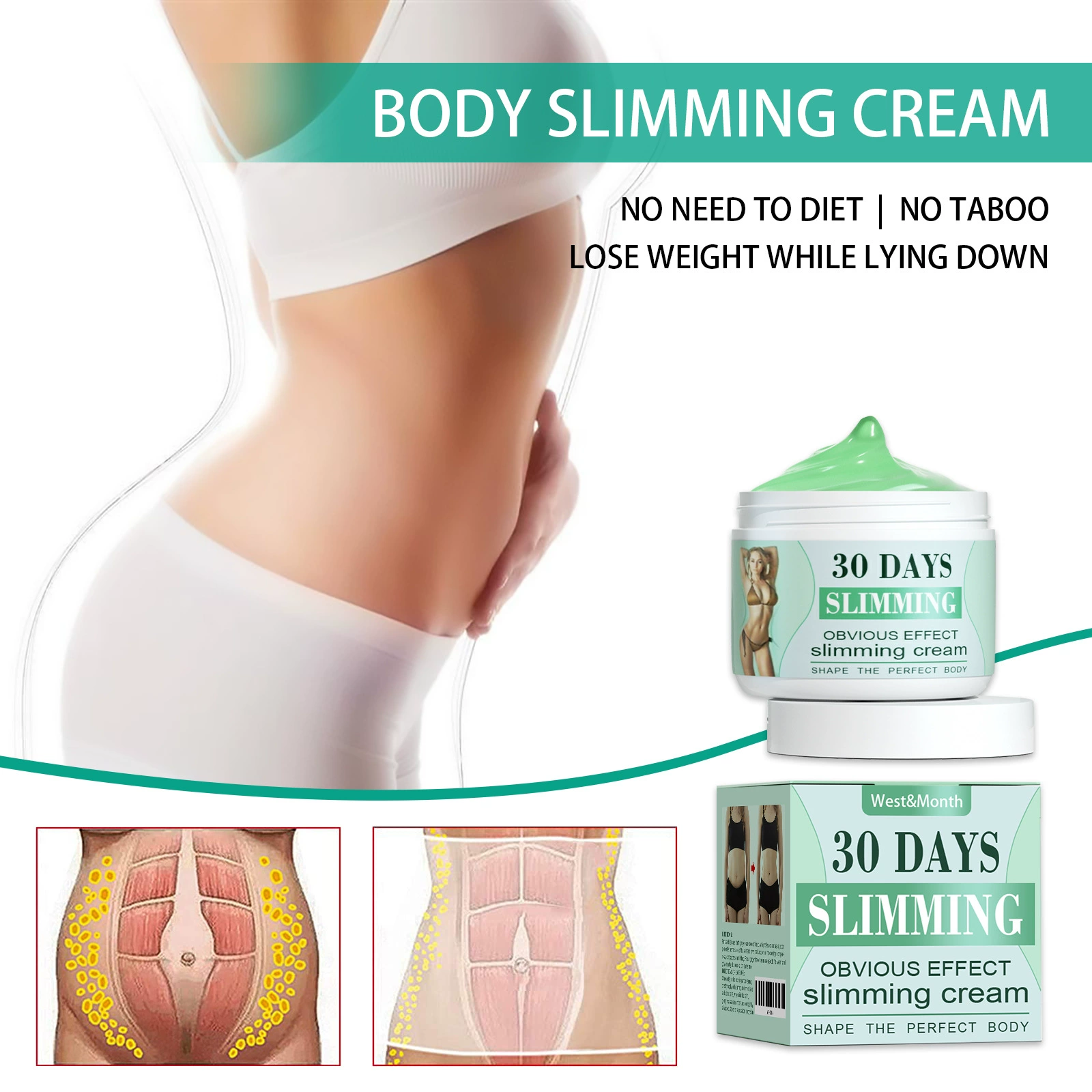 West & Month Формозной массажный крем для живота