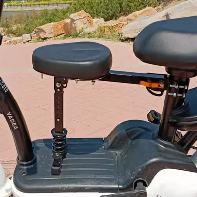 Electric Scooter Battery Bike Child Safety Seat Front-Mounted Foldable Quick-Release Child Seat with Full Surround Cushion (Child seat shed) - black-single-seater-other