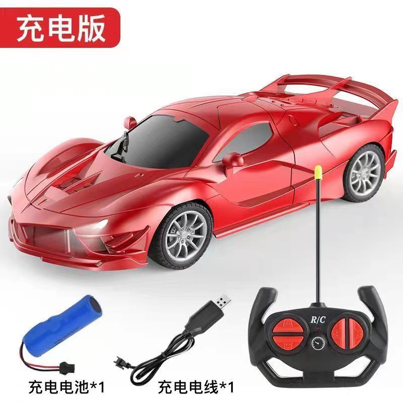 Coche de carreras eléctrico con control remoto para niños, Ferrari 1:18, con luces inalámbricas, exclusivamente disponible para ventas transfronterizas.