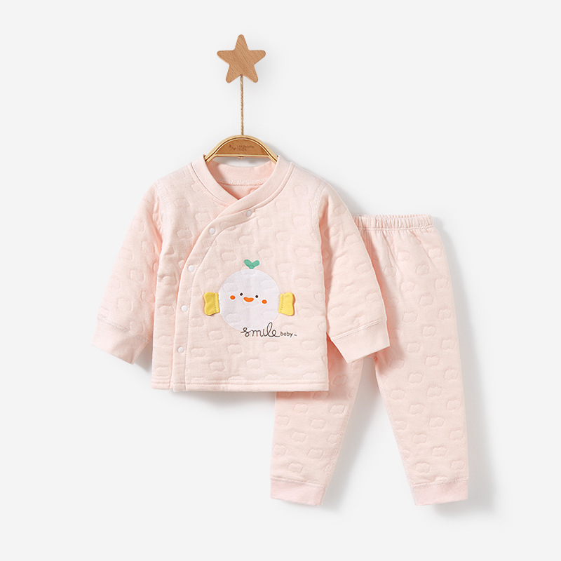 Bebé ropa de otoño pantalones largos de otoño e invierno Bebé de algodón fino de fondo dividido niños y niñas traje de ropa interior acolchada térmica para niños