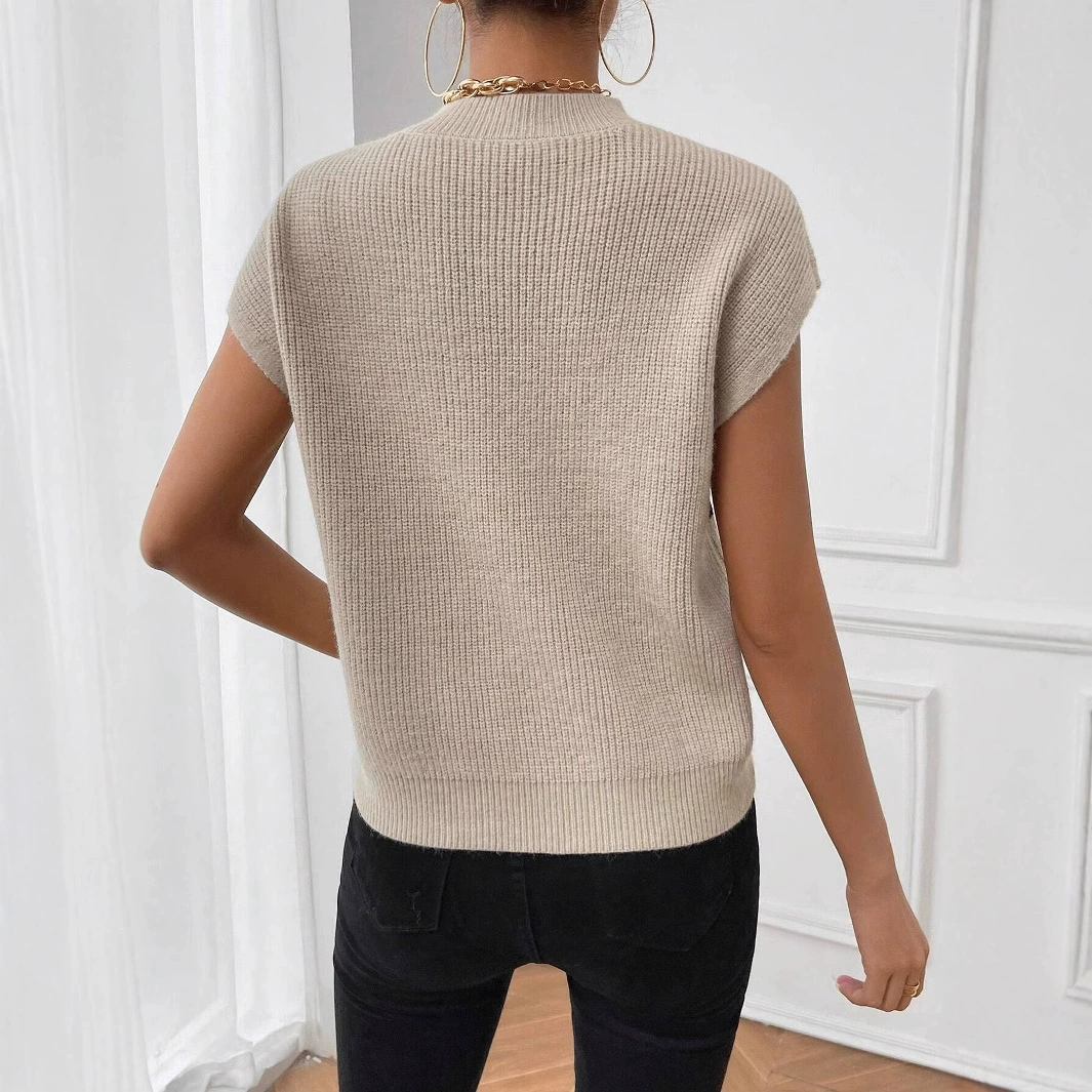 (Cross-border trading), knitted summer vest with a round collar sleevless