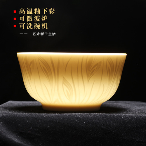 Shunxiang [Fengyi] ceramic tableware pure white embossed rice bowl high temperature underglaze color dishes set household soup noodle bowl