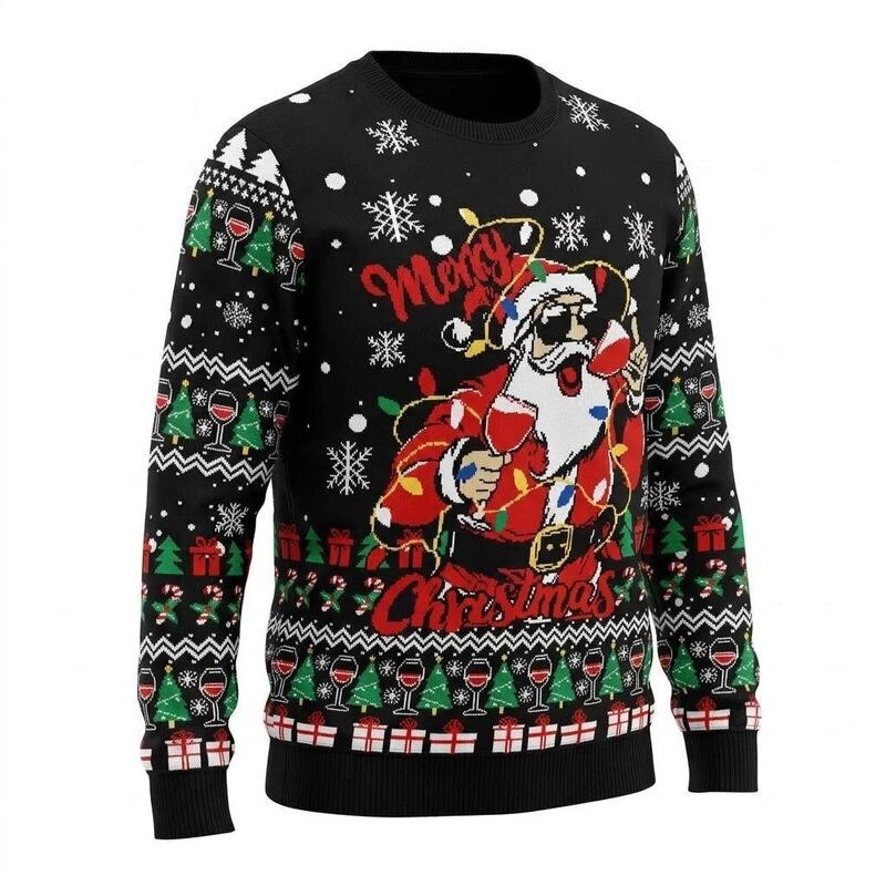 Amazon cross-border autumn/winter new collection: jacquard knit sweater with a reindeer pattern, loose fit, perfect for Christmas, versatile and casual knitwear Amazon cross-border autumn/winter new collection: jacquard knit sweater with a reindeer pattern, loose fit, perfect for Christmas, versatile and casual knitwear