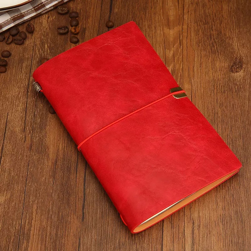 ノートカバー 本革ゴムバンド留めノートカバー多機能収納付き