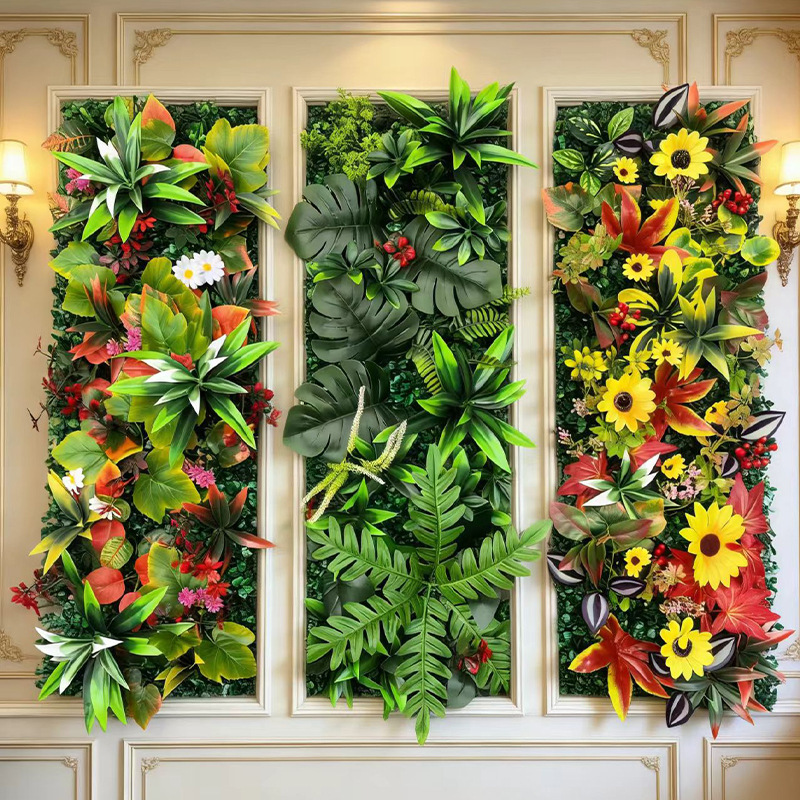 Simulated Plant Wall Milan Green Plant Decoration Wall Fake Flowers Indoor Artificial Landscaping Background Wall Wedding Decoration Flower Wall