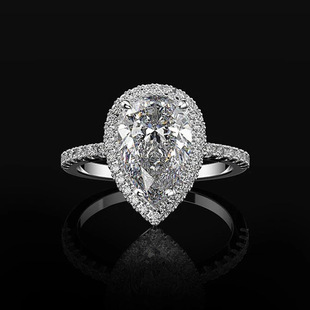 Cao Shi e-commerce cross-border jewelry creative shining drop-shaped zircon wedding ring ladies wedding jewelry wholesale