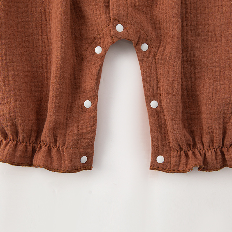 Mono de bebé de gasa de algodón Primavera y otoño ropa de casa de manga larga ropa de bebé niña ropa de salida falsa de 2 piezas para niños