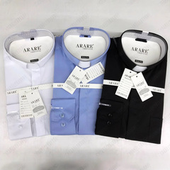 ARARE メンズ 中華風スタンドカラー長袖シャツ ノーアイロン メンズウェア ワークウェア 多用途シャツ ビジネスフォーマルシャツ メンズシャツ