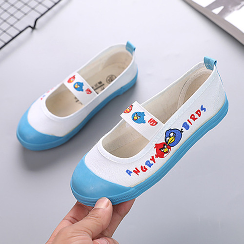 2024 New Boys and Girls Dance Canvas Shoes Comfortable Children's Student Shoes Slip-On White Shoes Manufacturer Wholesale